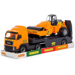 Автомобиль-трейлер + дорожный каток Полесье 58416