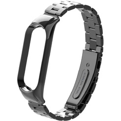 Ремешок Bingo Stainless для Xiaomi Mi Band 3/4 Черный