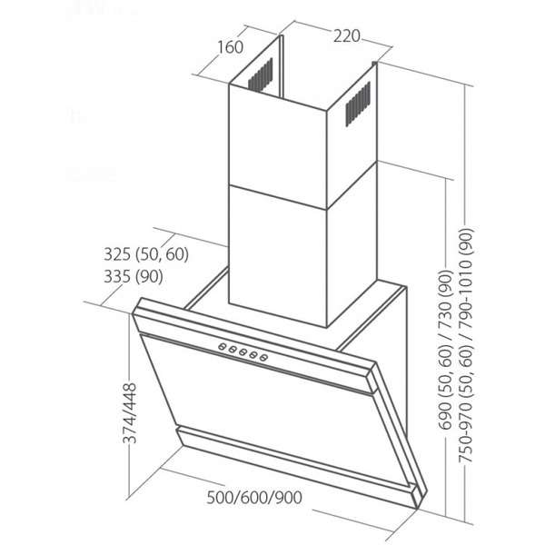 Вытяжка Akpo Kastos Eco 90 WK-4 (черный)