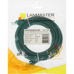Кабель Lanmaster LAN-PC45/U5E-5.0-GN