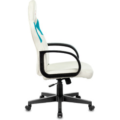 Кресло геймерское Бюрократ Zombie Runner (белый/голубой)