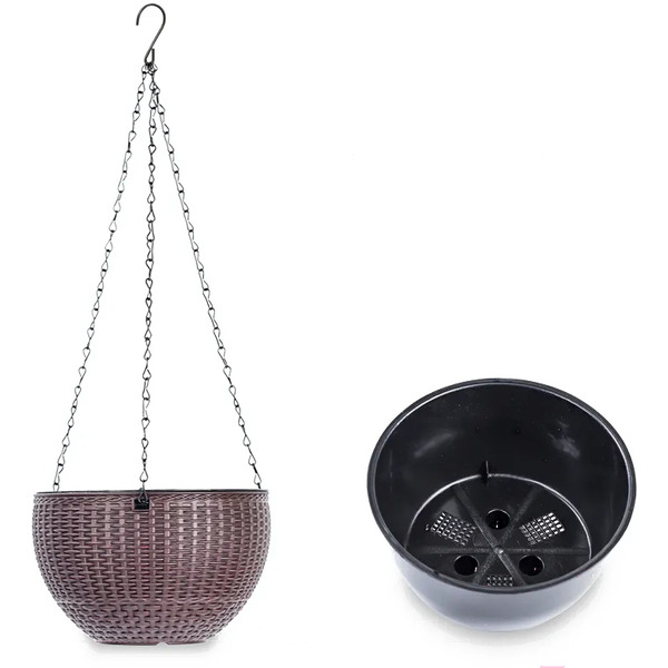 Кашпо Botanica Rattan с вставкой (21x13см, коричневый)