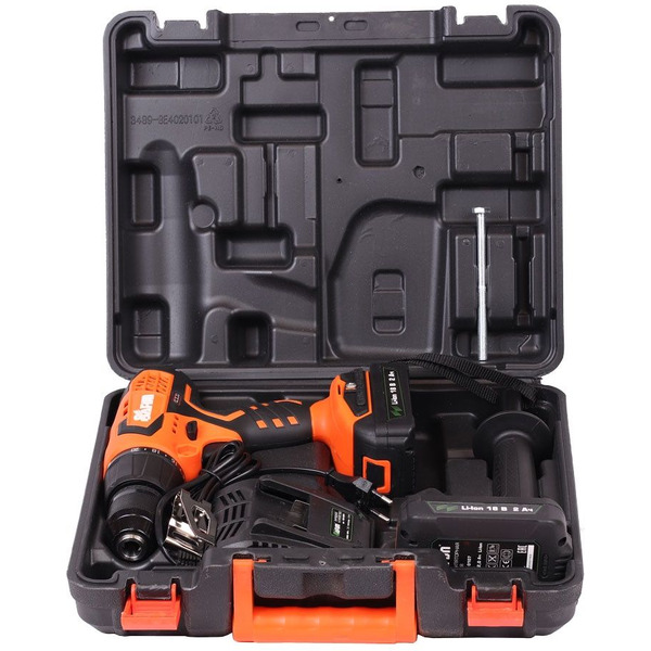 Дрель-шуруповерт Safun CD-18BL Profi (с 2-мя АКБ, кейс)