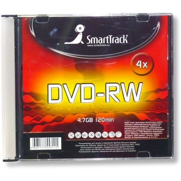 Диск SMARTTRACK DVD+RW 4.7GB 4x SL-5