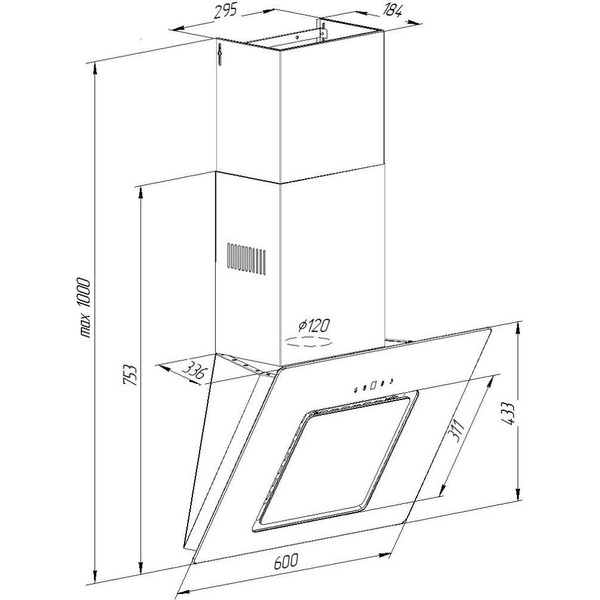 Вытяжка PYRAMIDA NR-F 60 S BL