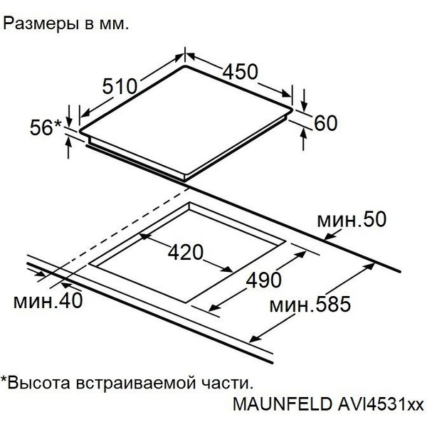Варочная панель MAUNFELD AVI4531WH