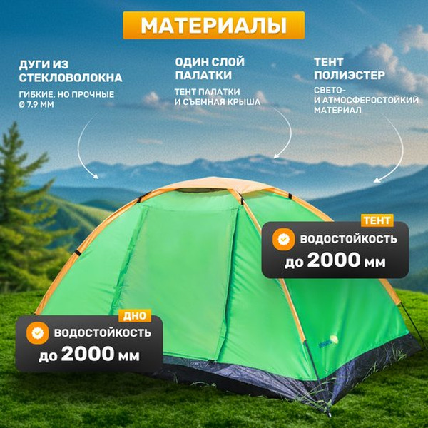 Палатка Sundays ZC-TT002-3 (зеленый/оранжевый)