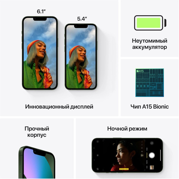 Смартфон Б\У APPLE iPhone 13 Grade A 128GB черный (MLN3J/A)