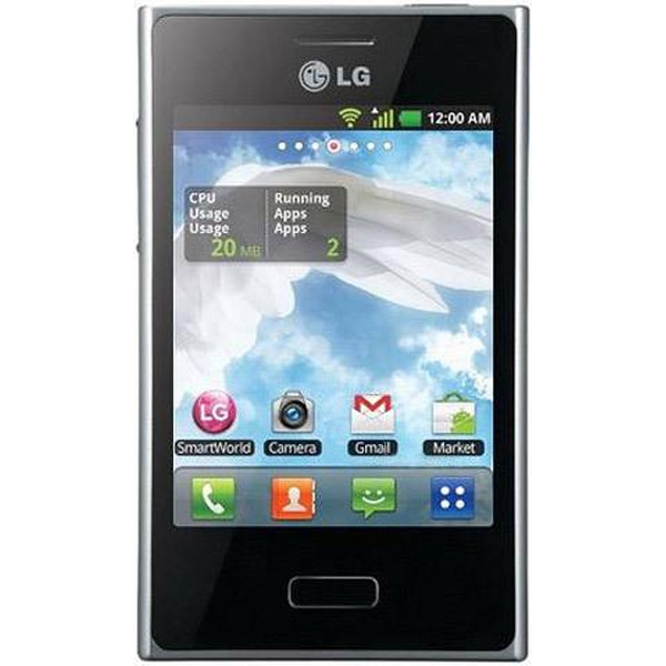 Смартфон LG E400 серебристо-белый