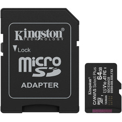 Карта памяти Kingston Canvas Select Plus microSDXC 64GB SDCS3/64GB (с адаптером)