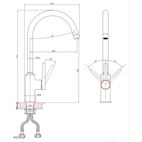 Смеситель для кухни A-Five A5-0624