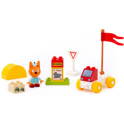 Конструктор Полесье Макси Три кота. Коржик и большие гонки 75854