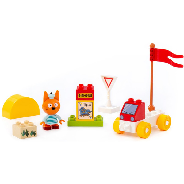 Конструктор Полесье Макси Три кота. Коржик и большие гонки 75854