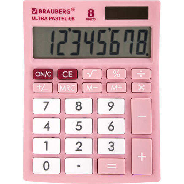 Калькулятор BRAUBERG Ultra Pastel-08-PK 250514 (розовый)
