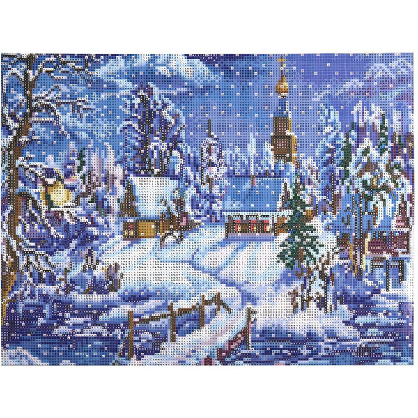 Картина стразами (алмазная мозаика) ОСТРОВ СОКРОВИЩ «Зимний пейзаж» 662408