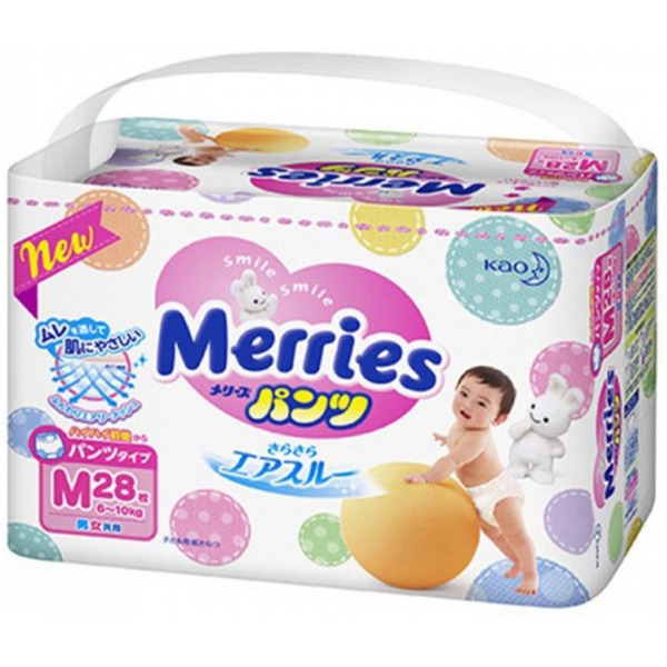 Подгузники-трусики Merries М (6-10 кг) 28 шт 394618