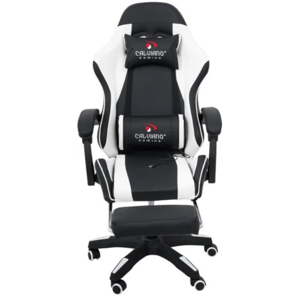Игровое кресло Calviano 1590 (PU, черный/белый)