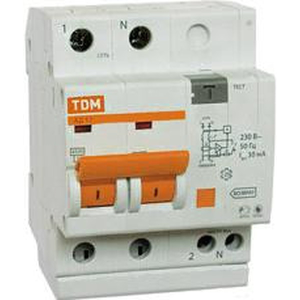 Дифференциальный автомат TDM АД12 2Р 20А 30мА SQ0204-0108