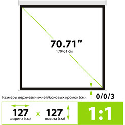 Проекционный экран CACTUS Wallscreen CS-PSW-127X127
