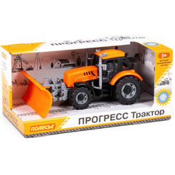 Трактор Полесье Прогресс с лопатой-отвалом инерционный (оранжевый) 91765