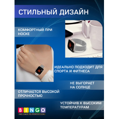 Ремешок BINGO Magnetic для HONOR Watch 5 (серебристый)