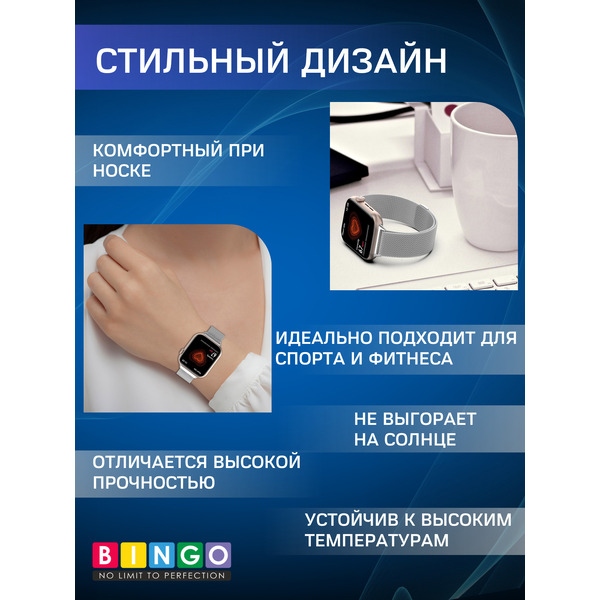 Ремешок BINGO Magnetic для HONOR Watch 5 (серебристый)