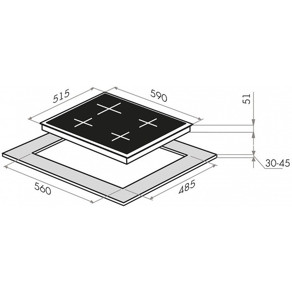 Варочная панель HOMSair HGG643TGCBG