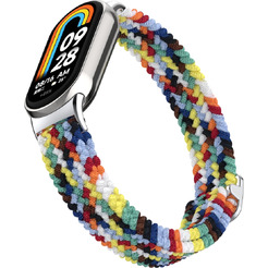 Ремешок Bingo Braided для Xiaomi Mi Band 8 (радуга светлая)