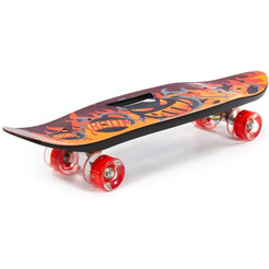 Доска роликовая Полесье 89519 (65 см) чёрная с наклейкой и красными колёсами