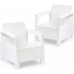Набор садовых кресел Альтернатива Ротанг-плюс М8419 (белый)