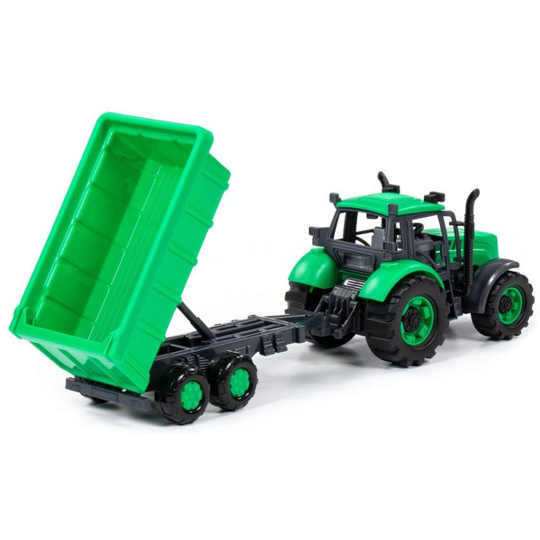Трактор Полесье Прогресс с прицепом инерционный (зелёный) 94186