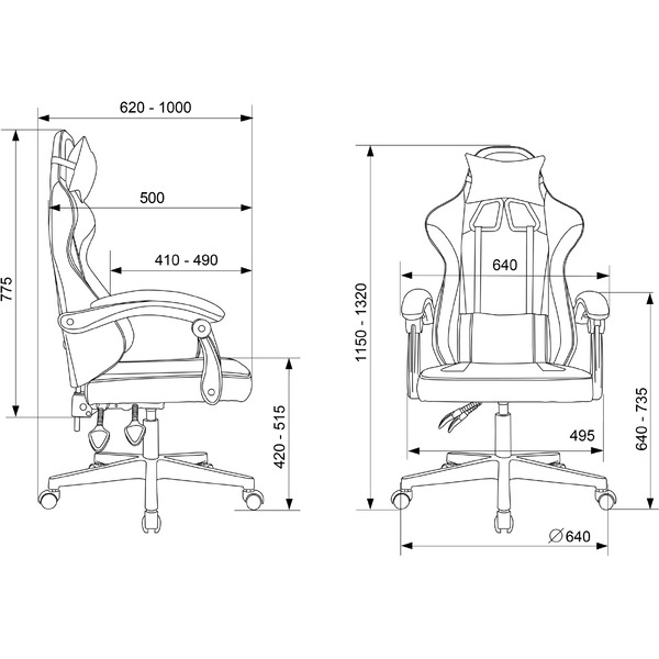 Кресло игровое Knight Wolf WH (молочный/серый)