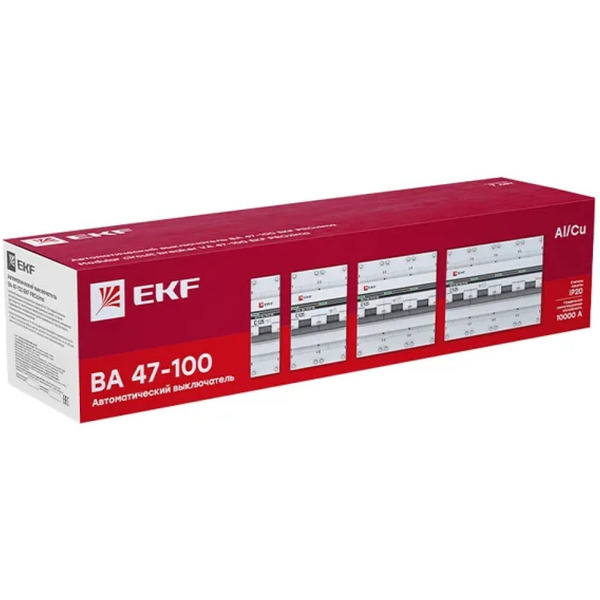 Автоматический выключатель EKF Basic ВА 47-100 1P 10А (C) 10kA