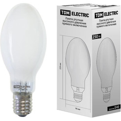 Лампа ртутная высокого давления прямого включения TDM ДРВ 250 Вт Е40 SQ0325-0020