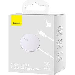 Беспроводное зарядное Baseus Simple Mini3 Magnetic Wireless Charger 15W CCJJ040012 (белый)