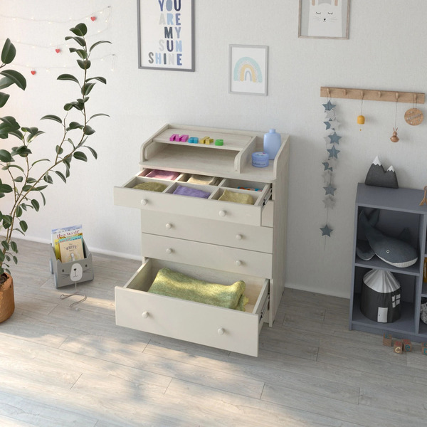 Детский комод Mihaylov Design Maks 805 с органайзером (сосна касцина/серый)