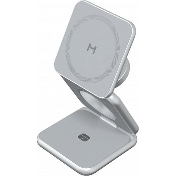 Беспроводное зарядное Magssory Fold Pro 3 в 1 WCH063 (серебристый)