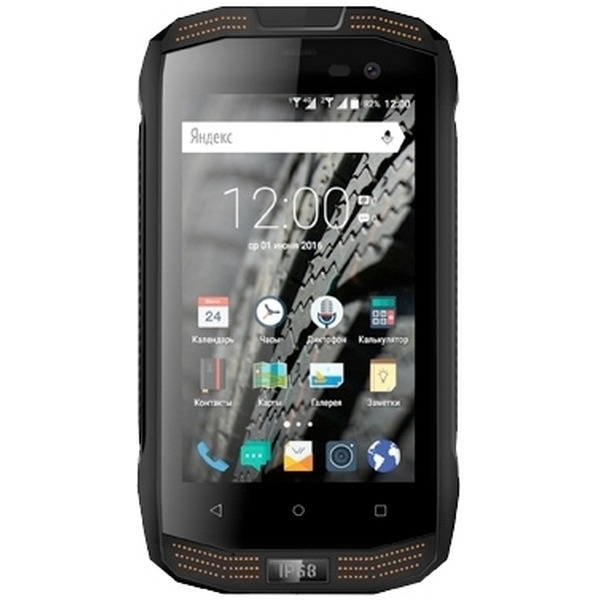 Смартфон Vertex Impress Action черный/оранжевый