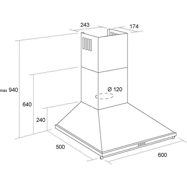Вытяжка PYRAMIDA KH 60/B Rustico black