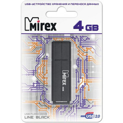 USB Flash MIREX Line Black 4GB (13600-FMULBK04)
