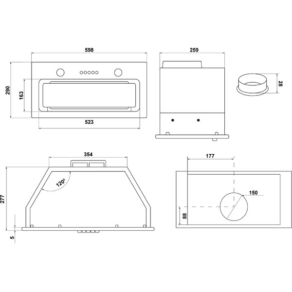 Вытяжка MAUNFELD Trapeze 602IG (бежевый)