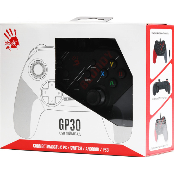 Геймпад A4Tech Bloody GP30 Sports (черный/красный)