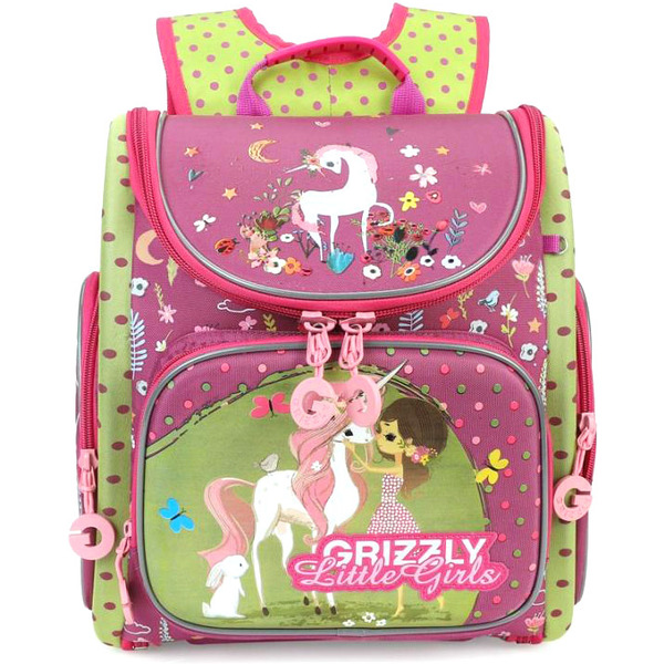 Рюкзак Grizzly RA-971-1 (фуксия/салатовый)