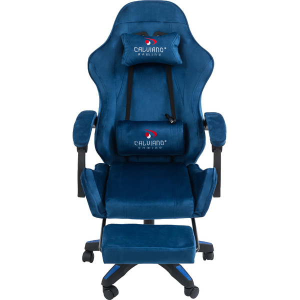 Вибромассажное кресло Calviano 1584 (велюр, синий)
