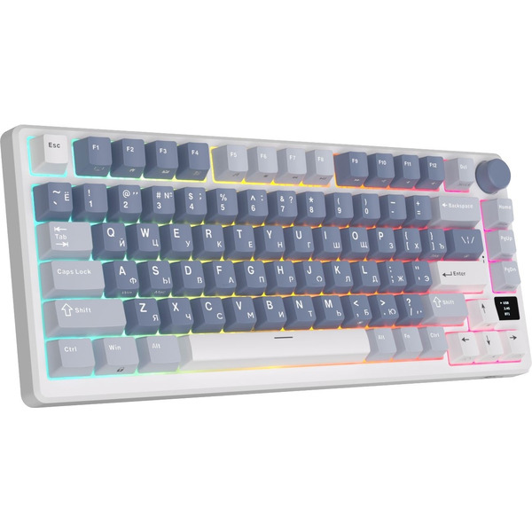 Клавиатура Royal Kludge RK-M75 (белый/синий, RK Silver)