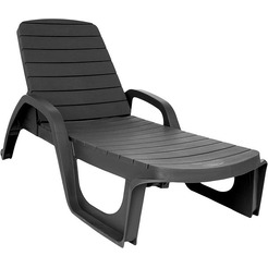 Шезлонг Ellastik Plast Прованс 190x70x32 (антрацит)