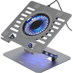 Подставка для ноутбука Digma D-NCP170-1XRGB110-360 (алюминий серый)