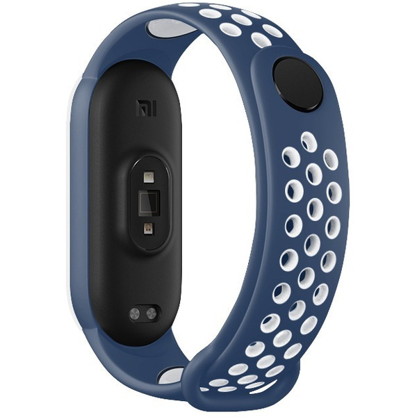 Ремешок Bingo Sport для Xiaomi Mi Band 5/6 Синий с белым