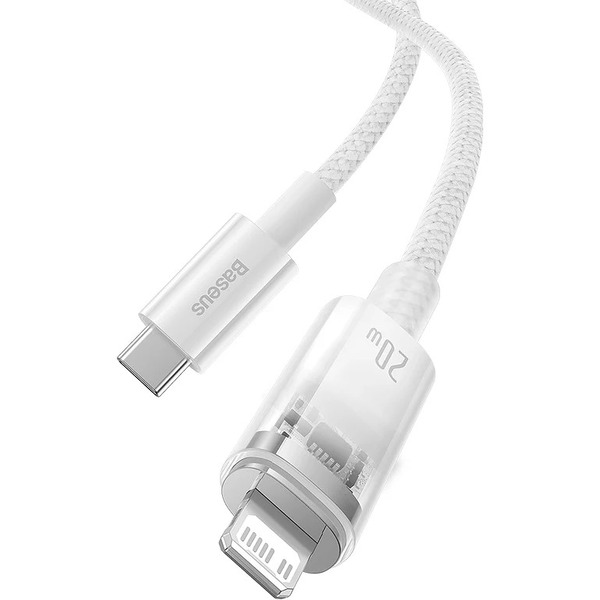 Кабель Baseus Explorer Series Fast Charging Cable with Smart Temperature Control 20W USB Type-C - Lightning (2 м, белый)