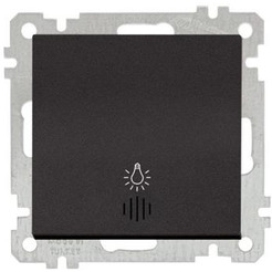 Выключатель кнопочный с подсветкой Mutlusan 2100-417-0184 черный мат (21 серия)